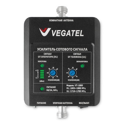 Комплект VEGATEL VT-1800-kit (дом, LED) репитер