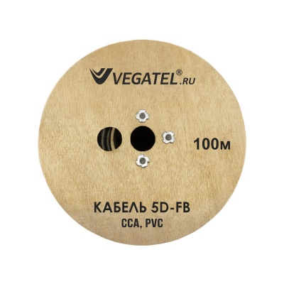 Кабель VEGATEL 5D-FB CCA деревянная катушка
